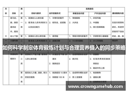 如何科学制定体育锻炼计划与合理营养摄入的同步策略